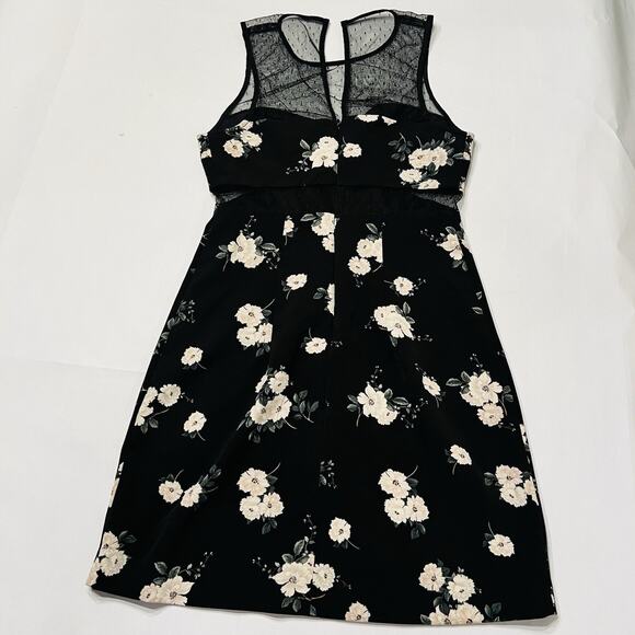 Express Dress Womens Size 0 Floral Black Sheer Chic Classy - Picture 4 of 6